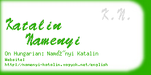 katalin namenyi business card